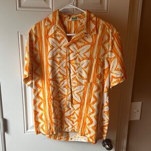 Orange Patterned Men's Shirt